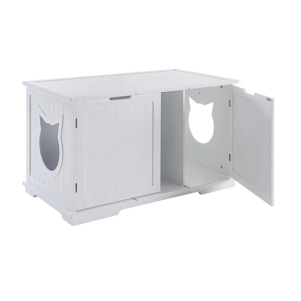 Modern Extra-Large Cat Litter Box Enclosure – Stylish Bench & Pet House