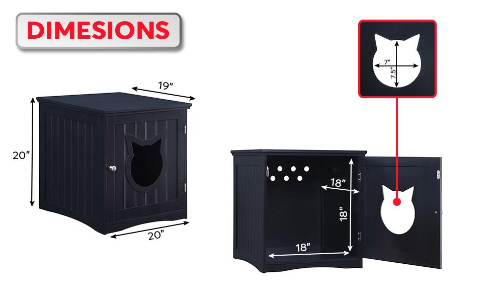 Modern Cat Litter Box Enclosure – Stylish Nightstand & Pet House