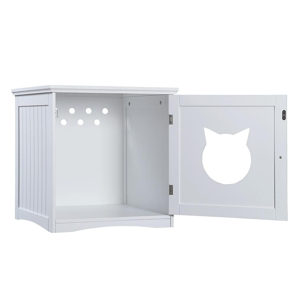 Modern Cat Litter Box Enclosure – Stylish Nightstand & Pet House