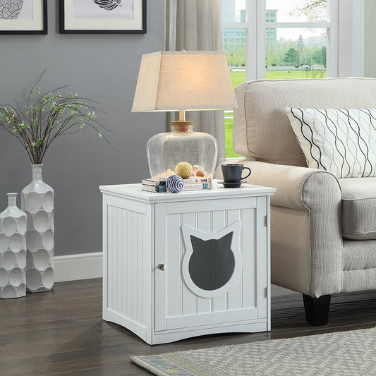 Modern Cat Litter Box Enclosure – Stylish Nightstand & Pet House