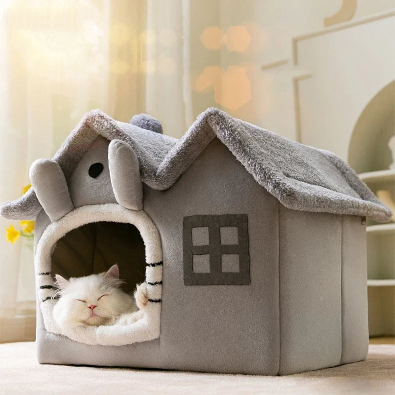 Removable Roof Plush Pet Retreat