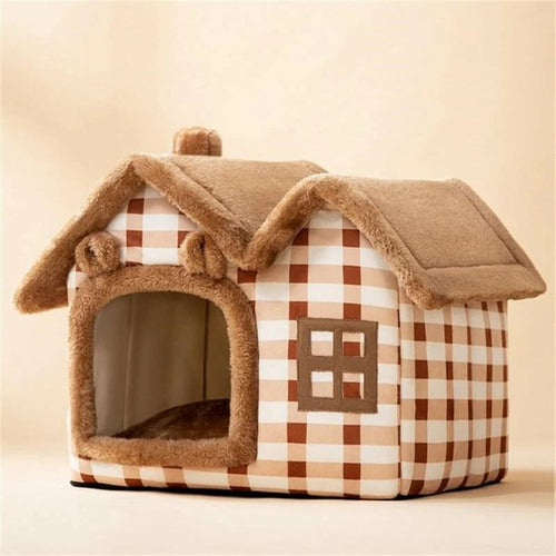 Removable Roof Plush Pet Retreat