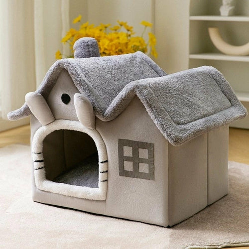 Removable Roof Plush Pet Retreat