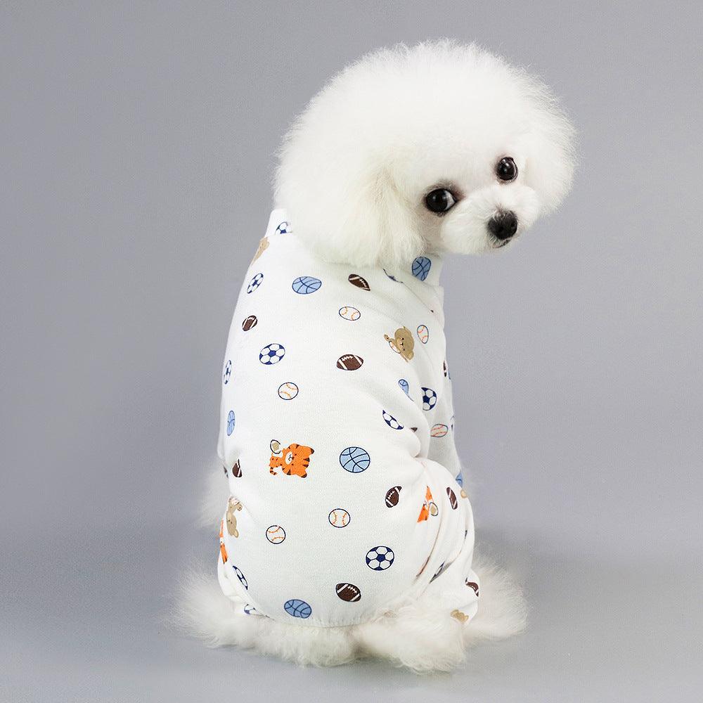 Casual Cartoon Fruit Pattern Dog Pajamas - Comfy Cotton Home Clothes For Your Four-Legged Friend-4