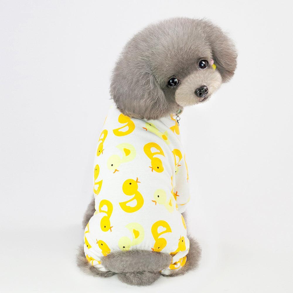 Casual Cartoon Fruit Pattern Dog Pajamas - Comfy Cotton Home Clothes For Your Four-Legged Friend-1