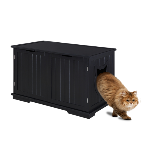 Modern Extra-Large Cat Litter Box Enclosure – Stylish Bench & Pet House