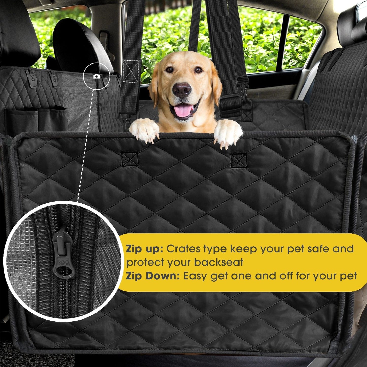 Luxury Waterproof Dog Car Seat Cover – Scratch-Resistant & Easy Clean